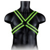 Ouch! Glow Harnais phosphorescent Cross Glow Noir-Vert Néon